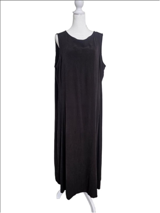 Eileen Fisher Dresses & Skirts - Women's Eileen Fisher Dark Brown Silk Maxi Dress 1X